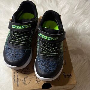 Skechers Kids' Black and Green Sneakers